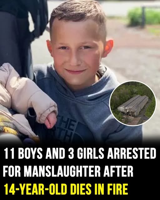 Boy, 14, found dead in fire — 14 kids arrested